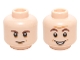 Part No: 3626pb1461  Name: Minifigure, Head Dual Sided Dark Brown Eyebrows, Chin Dimple with Smile / Open Mouth Smile Pattern (Sheldon Cooper)