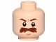 Part No: 3626pb1493  Name: Minifigure, Head Moustache Brown Bushy Large, Brown Eyebrows, White Pupils Pattern (SW Trooper)