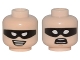 Part No: 3626pb1516  Name: Minifigure, Head Dual Sided Black Eye Mask with Eye Holes, Chin Dimple, Smile / Scared Pattern (Robin)