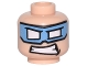 Part No: 3626pb1542  Name: Minifigure, Head Medium Blue Eye Mask with White Eye Holes and Clenched Teeth Pattern (Captain Cold)