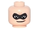 Part No: 3626pb1557  Name: Minifigure, Head Male Black Eye Mask with Eye Holes and Thin Smile Pattern (Mr. Incredible)