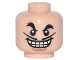 Part No: 3626pb1558  Name: Minifigure, Head Black Bushy Eyebrows, Thin Moustache, Wide Smile with Teeth Pattern (Captain Hook)