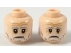 Part No: 3626pb1572  Name: Minifigure, Head Dual Sided Gray Eyebrows, Beard, Moustache, White Pupils, Slight Smile / Sad Pattern (SW Lor San Tekka)