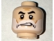 Part No: 3626pb1577  Name: Minifigure, Head Beard White, Moustache, Black Eyebrows, Cheek Lines, Sneer Pattern (Captain Rex)