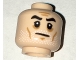 Part No: 3626pb1579  Name: Minifigure, Head Beard White Stubble, Black Eyebrows, Cheek Lines Pattern (Commander Gregor)