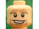 Part No: 3626pb1607  Name: Minifigure, Head Dark Tan Eyebrows, White Pupils, Chin Dimple, Cheek Lines, Open Smile Pattern (Thomas Müller)