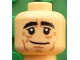 Part No: 3626pb1611  Name: Minifigure, Head Black Eyebrows Bushy, White Pupils, Crow's Feet, Cheek Lines Pattern (Joachim Löw)