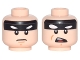 Part No: 3626pb1695  Name: Minifigure, Head Dual Sided Black Headband with Squinted Batman Eyes, Stern / Open Mouth Angry Pattern