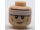 Part No: 3626pb1711  Name: Minifigure, Head White Headband and Cheek Lines, Smirk Pattern (Batman)