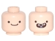 Part No: 3626pb1733  Name: Minifigure, Head Dual Sided Small Black Wide Set Eyes, Smile / Open Mouth Smile with Tongue and 3 Teeth Pattern (Finn the Human)