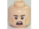 Part No: 3626pb1737  Name: Minifigure, Head Male Black Eyebrows, White Pupils, Chin Dimple, Open Mouth Scowl Pattern