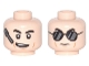 Part No: 3626pb1774 Name: Minifigure, Head Dual Sided Black Eyebrows, Cheek Lines, Headset and Crooked Smile / Black Sunglasses with Reflections Pattern Part No: 3626pb1774 Name: Minifigure, Head Dual Sided Black Eyebrows, Cheek Lines, Headset and Crooked Smile / Black Sunglasses with Reflections Pattern
