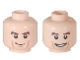 Part No: 3626pb1782  Name: Minifigure, Head Dual Sided Brown Eyebrows, Cheek Lines, Smile / Smile with Teeth Pattern