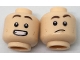 Part No: 3626pb1789  Name: Minifigure, Head Dual Sided Dark Brown Eyebrows, Dark Orange Dimples, Confused / Smile with Teeth Pattern