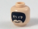 Part No: 3626pb1863  Name: Minifigure, Head Male Black Eye Mask, Dark Bluish Gray Thin Moustache Pattern