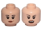 Part No: 3626pb1910 Name: Minifigure, Head Dual Sided Female Black Eyebrows, Light Orange Lips and Beauty Mark, Neutral / Angry Pattern (SW Rose) Part No: 3626pb1910 Name: Minifigure, Head Dual Sided Female Black Eyebrows, Light Orange Lips and Beauty Mark, Neutral / Angry Pattern (SW Rose)