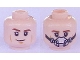 Part No: 3626pb1921  Name: Minifigure, Head Dual Sided Brown Eyebrows, Cheek Lines, Smirk / Breathing Mask Pattern (SW Han Solo)