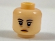 Part No: 3626pb1953  Name: Minifigure, Head Female Black Eyebrows, Peach Lips, Medium Nougat Creases Under Eyes Pattern