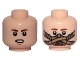 Part No: 3626pb1970  Name: Minifigure, Head Dual Sided Reddish Brown Eyebrows, Chin Dimple, Open Mouth / Pilot Breathing Mask Pattern