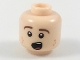Part No: 3626pb1981  Name: Minifigure, Head Reddish Brown Eyebrows, Dark Orange Freckles, Singing Pattern