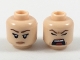Part No: 3626pb1991  Name: Minifigure, Head Dual Sided Female Reddish Brown Eyebrows, Bright Pink Lips, Neutral / Screaming Pattern