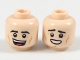 Part No: 3626pb2024  Name: Minifigure, Head Dual Sided Black Eyebrows, Dark Orange Cheek Lines, Open Mouth Smile / Sheepish Grin Pattern