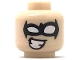 Part No: 3626pb2033  Name: Minifigure, Head Black Eye Mask with White Eye Holes and Cheesy Smile Pattern (Nightwing)