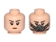 Part No: 3626pb2091  Name: Minifigure, Head Dual Sided Female, Black Eyebrows, Orange Lips / Pilot Breathing Mask Pattern