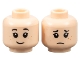 Part No: 3626pb2104 Name: Minifigure, Head Dual Sided Child Female Black Eyebrows, Eyelashes, Dark Orange Freckles, Grin / Sad Frown Pattern Part No: 3626pb2104 Name: Minifigure, Head Dual Sided Child Female Black Eyebrows, Eyelashes, Dark Orange Freckles, Grin / Sad Frown Pattern
