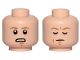 Part No: 3626pb2107  Name: Minifigure, Head Dual Sided Dark Tan Eyebrows, Chin Dimple, Concerned / Closed Eyes, Meditating Pattern (SW Luke Skywalker)