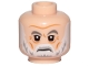 Part No: 3626pb2127  Name: Minifigure, Head White Gray Eyebrows, Gray and White Beard and Wrinkles Pattern
