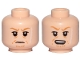 Part No: 3626pb2129  Name: Minifigure, Head Dual Sided Orange Eyebrows, Facial Hairs, Long White Scar on Left Side, Frown / Open Mouth Pattern (SW Rebolt)