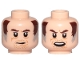 Part No: 3626pb2151  Name: Minifigure, Head Dual Sided Dark Brown Eyebrows, Brown and Gray Sideburns, Stubble, Mouth Closed / Open Pattern (SW Wuher)