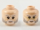 Part No: 3626pb2166  Name: Minifigure, Head Dual Sided Light Bluish Gray and White Eyebrow and Beard, Neutral / Slight Smile with Gold Glasses Pattern