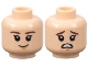 Part No: 3626pb2169  Name: Minifigure, Head Dual Sided Child Dark Brown Eyebrows, Medium Nougat Chin Dimple, Grin / Scared Pattern