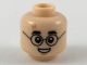 Part No: 3626pb2196  Name: Minifigure, Head Medium Nougat Lightning Scar, Black Eyebrows and Glasses, Small Smile Showing Teeth Pattern