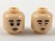 Part No: 3626pb2202  Name: Minifigure, Head Dual Sided Child Dark Brown Eyebrows, Medium Nougat Chin Dimple, Neutral Open Mouth with Buck Teeth / Sleeping with Eyebrows Straight Pattern