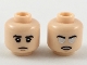 Part No: 3626pb2204  Name: Minifigure, Head Dual Sided Black Eyebrows, Upper Eyelids, Medium Nougat Chin Dimple, Frown / Open Mouth with Teeth, Silver and White Eyes Pattern