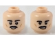 Part No: 3626pb2246  Name: Minifigure, Head Dual Sided Black Eyebrows and Moustache, Medium Nougat Cheek Lines, Smile / Nervous Smile Pattern