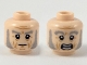 Part No: 3626pb2255  Name: Minifigure, Head Dual Sided Light Bluish Gray Eyebrows and Mutton Chops, Medium Nougat Wrinkles, Neutral / Scared Expression Pattern