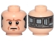 Part No: 3626pb2256  Name: Minifigure, Head Alien with SW Dark Orange Eyebrows, Eyes with Pupils, Wrinkles, Frown, Implant on Back Pattern (Lobot)