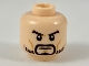 Part No: 3626pb2301  Name: Minifigure, Head Black Eyebrows, Goatee, Light Beard, Medium Nougat Cheek Lines Pattern