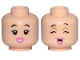 Part No: 3626pb2342  Name: Minifigure, Head Dual Sided Female, Black Eyebrows, Pink Lips, Smile / Cheerful Pattern (Betty Rubble)
