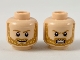 Part No: 3626pb2343  Name: Minifigure, Head Dual Sided Medium Nougat Eyebrows and Beard with Yellow Highlights, Smile / Fierce Pattern