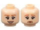 Part No: 3626pb2348  Name: Minifigure, Head Dual Sided Female Dark Orange Eyebrows, Peach Lips, Smile / Sad Pattern (Claire Dearing)