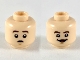Part No: 3626pb2390  Name: Minifigure, Head Dual Sided Dark Brown Eyebrows, Worried / Smiling with Red Tongue Pattern