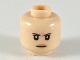 Part No: 3626pb2394  Name: Minifigure, Head Female Dark Brown Eyebrows, Dark Orange Wrinkle Between Eyes, Peach Lips Pattern
