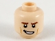 Part No: 3626pb2508  Name: Minifigure, Head Reddish Brown Low Eyebrows, Lopsided Grin, Dark Orange Cheek Lines Pattern