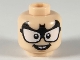 Part No: 3626pb2509  Name: Minifigure, Head Large Glasses with Black Bat Frames, 2 White Buck Teeth Pattern