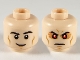 Part No: 3626pb2515  Name: Minifigure, Head Dual Sided Black Eyebrows, Medium Nougat Cheek Lines, Grin / Firm with Red Eyes Pattern